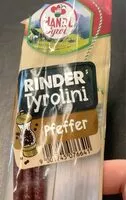 Mängden socker i Rinder Tyrolini Pfeffer