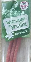Mängden socker i Würzige Tyrolini
