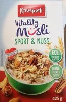 Mängden socker i Knusperli Vitality Musli