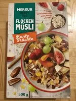 Mängden socker i Flocken Müsli Bunte Früchte 500g, Merkur IG