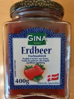 Mängden socker i Fruchtaufstrich Erdbeer 400g Glas Gina