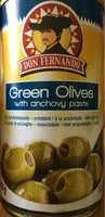 Mängden socker i Green Olives Stuffed With Anchovy Paste 350g Tin Don Fernando