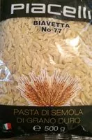 Mängden socker i Nudeln "biavetta" 500g Beutel Piacelli