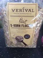 Mängden socker i Verival 5 korn Flocken Bio (500G Beutel)