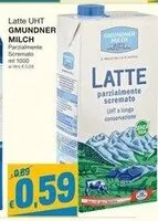 Mängden socker i Latte parzialmente scremato