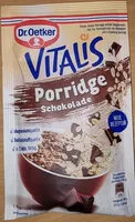 Mängden socker i Vitalis Porridge Schokolade