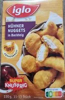 Mängden socker i Hühner Nuggets in Backteig