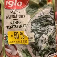 Mängden socker i Rahm-Blattspinat