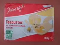 Mängden socker i Teebutter