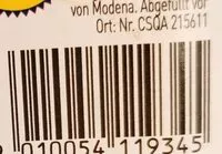Mängden socker i Balsamico-Essig