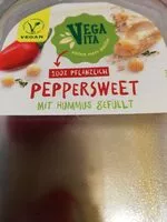 Mängden socker i Peppersweet mit Hummus gefüllt