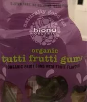 Mängden socker i Organic tutti frutti gums