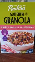 Mängden socker i Glutenfri Granola Blåbär, rabarber & Kardemumma