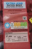 Mängden socker i Extra lean diced beef