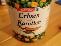 Mängden socker i Erbsen mit Karotten
