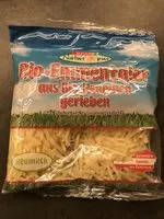 Mängden socker i Bio-Emmentaler aus Bio-Heumilch gerieben