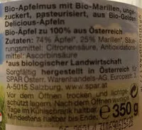 Mängden socker i Bio apfelmus mit marille