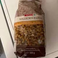 Mängden socker i Vollkorn. Pasta