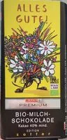 Mängden socker i Bio-milch-schokolade kakao 40%