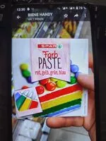 Mängden socker i Farbpaste rot, gelb, grün, blau