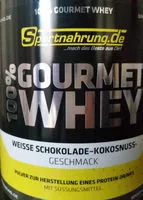 Mängden socker i 100% Gourmet Whey Weisse Schokolade-Kokosnuss Geschmack