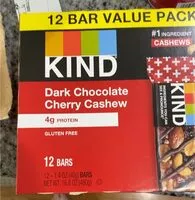 Mängden socker i Dark Chocolate Cherry Cashew Bars