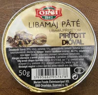 Mängden socker i Libamáj Pâté pirított dióval