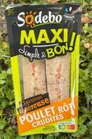 Mängden socker i Poulet roti crudités