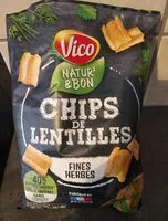 Mängden socker i Chips de lentilles fines herbes