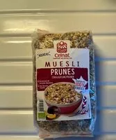 Mängden socker i Muesli Prunes Celnat