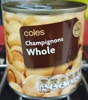 Mängden socker i Coles Whole Champignons