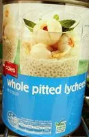 Mängden socker i Whole pitted lychees in syrup