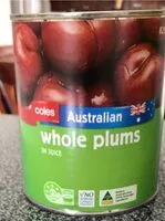 Mängden socker i Australian whole plums in juice