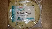 Mängden socker i Coles Curry Pot Two Garlic Naan
