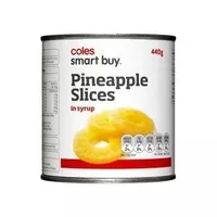 Mängden socker i Coles Smart Buy Pineapple Slices in Syrup