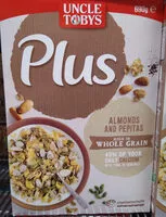 Mängden socker i Uncle Tobys Plus (almond and pepitas)