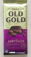 Mängden socker i Cadbury old gold dark chocolate old jamaoca rum n raisin