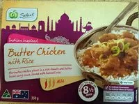 Mängden socker i Butter chiken w/ rice