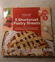 Mängden socker i 5 Shortcrust Pastry Sheets