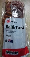 Mängden socker i Raisin Toast