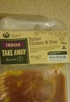 Mängden socker i Butter chicken and rice