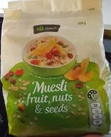 Mängden socker i Muesli fruit, nuts & seeds