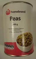 Mängden socker i Homebrand Peas