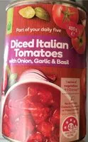 Mängden socker i Diced Italian Tomatoes with onion garlic and basil
