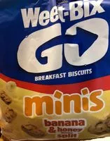 Mängden socker i Weet-bix go minis banana & honey flavour split
