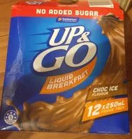 Mängden socker i Up and go-no added sugar choc ice
