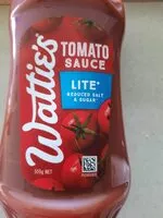 Mängden socker i watties tomato sauce lite reduced salt and sugar
