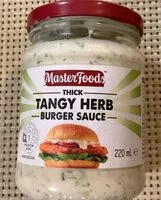 Mängden socker i Thick tangy herb burger sauce