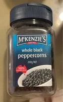 Mängden socker i Whole black peppercorns