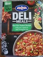 Mängden socker i Birds Eye Deli Choices Peri Peri Pulled Chicken with Corn, Capscicum and Portuguese Rice